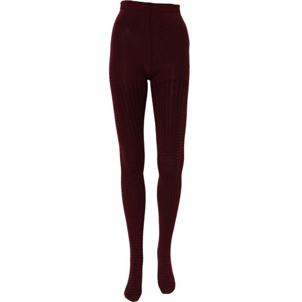 Dolce & Gabbana Burgundy Nylon Fishnet Pantyhose Stockings Women's Socks